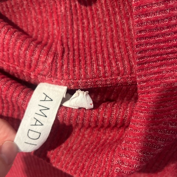 Anthropologie Amadi Cowl Neck Ribbed Poncho  Sweater Heather Medium Pink M - Picture 6 of 8